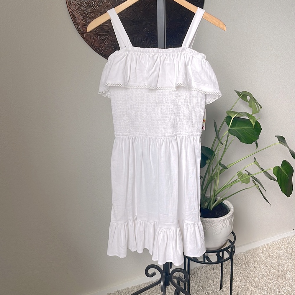 White Woven Dress
